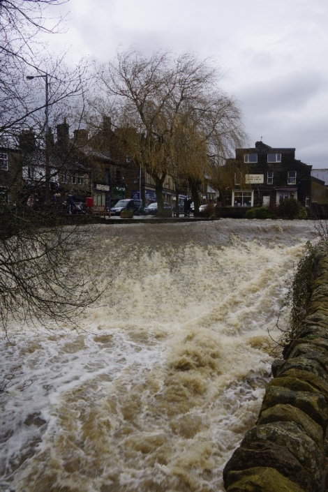 Silsden beck in flood