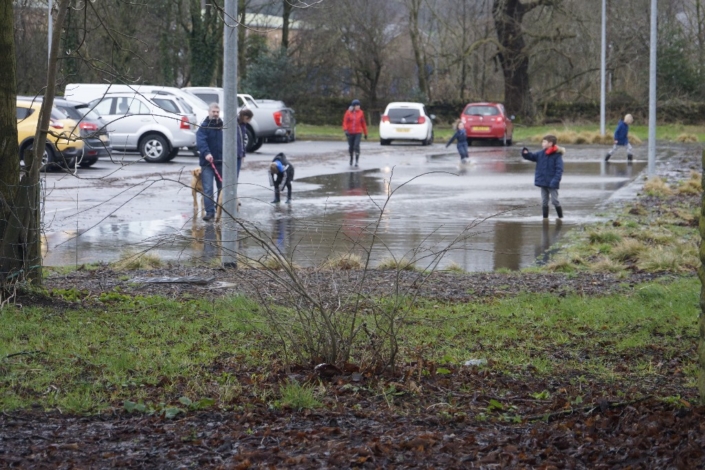 Having fun in the Aldi car park